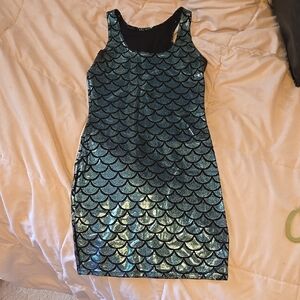 Mermaid Scale Blue Dress